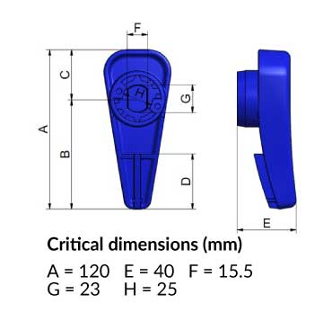 Replacement Ball Valve Handle - Effast - Blue