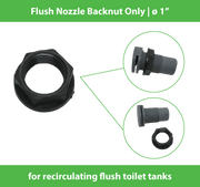 Backnut ONLY for flush discharge nozzle - 1" female BSP - Plastic