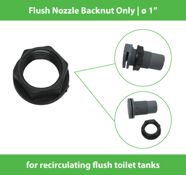 Backnut ONLY for flush discharge nozzle - 1" female BSP - Plastic