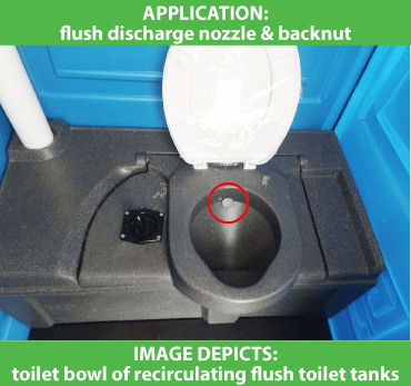 Backnut ONLY for flush discharge nozzle - 1" female BSP - Plastic