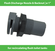 Flush Discharge Nozzle & Backnut - 1" - Plastic