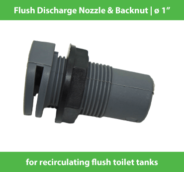 Flush Discharge Nozzle & Backnut - 1" - Plastic