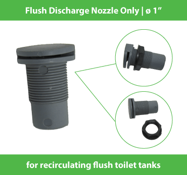 Flush Discharge Nozzle ONLY - 1" - Plastic