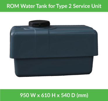 ROM Water Tank for Type 2 Service Unit | 200 Litres
