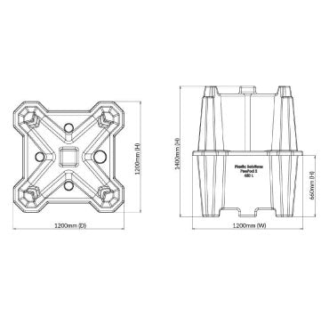 Pee Pod II - Event Urinal for 4 Users