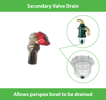 Drain Valve | 3/4" | for Bowl of Secondary Syphon Valve