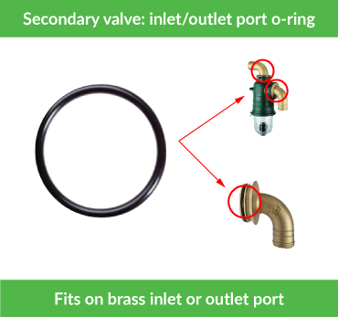 O-Ring | for 90 Degree Inlet or Outlet | Secondary Syphon Valve